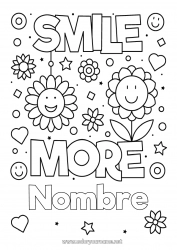 Colorear gratis Flores Positivo Emoticono