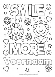 Gratis tekening Bloemen Positief Smiley