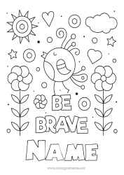 Free colouring Flowers Bird Animal Positive Birds and flying mammals