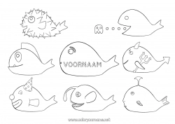 Gratis tekening Dier Vis 1 april Intermediaire kleurplaten Zeedieren