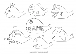 Free drawing Animal Fish April Fools' Day Intermediate coloring pages Marine or aquatic animals