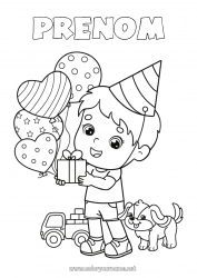 Dessin gratuit Anniversaire Ballons Garçon