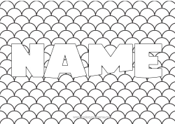 Free colouring Children's activities Fish Decorated name Intermediate colouring sheets Marine or aquatic animals Decorative background