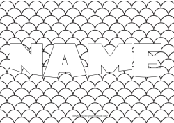 Free coloring Children's activities Fish Decorated name Intermediate coloring pages Marine or aquatic animals Decorative background