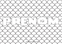 Coloriage gratuit Activités enfants Poisson Nom décoré Coloriages intermédiaires Animaux marins ou aquatique Fond décoratif