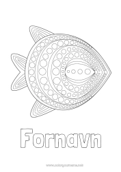 Gratis tegning Dyr Fisk Aprilspøk Mellomliggende fargelegginger Marin eller akvatisk dyr