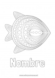 Dibujo libre Animales Pescado Día de los Inocentes Dibujos intermedios para colorear Animales marinos o acuáticos