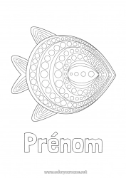 Coloriage gratuit Animal Poisson Poisson d'avril Coloriages intermédiaires Animaux marins ou aquatique