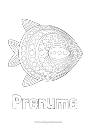 Pagină de colorat gratuită Animal Pește Păcăleală de 1 aprilie Colorează intermediare Animale marine sau acvatice