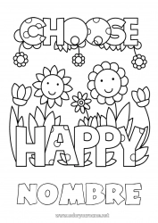 Colorear gratis Flores Positivo