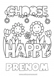 Coloriage gratuit Fleurs Positif