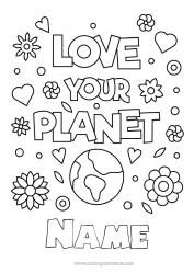 Free colouring Flowers Positive