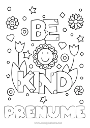 Pagină de colorat gratuită Flori Pozitiv