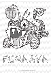 Gratis tegning Monster Hav Dyr Fisk Marin eller akvatisk dyr