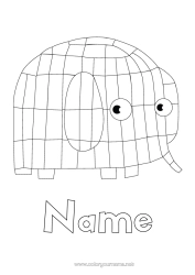 Free colouring Elephant Animal Farm animals Wild animals of Africa