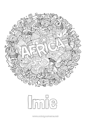Rysunek za darmo Geografia Symbole Złożone kolorowanki Afryka Kraj