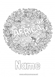 Free drawing Geography Symbols Complex coloring pages Africa Country