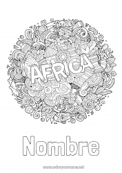 Dibujo libre Geografía Simbolos Dibujos complejos para colorear África País