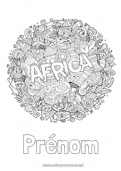 Dessin gratuit Géographie Symboles Coloriages complexes Afrique Pays