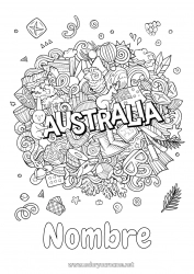 Colorear para personalizar Geografía Simbolos Dibujos complejos para colorear País Australia