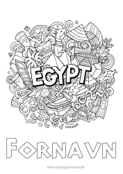 Farvelægningssiden tilpasning Geografi Egypten Symboler Komplekse farvelægninger Land Farao Historie