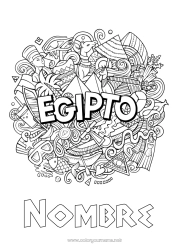 Dibujo libre Geografía Egipto Simbolos Dibujos complejos para colorear País Faraón Historia