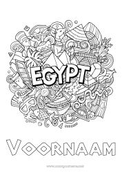 Kleurplaat aanpassen Geografie Egypte Symbolen Complex Kleurplaten Land Farao Geschiedenis