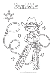 Free colouring United States of America Cowboy Country Wild West