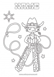 Free coloring USA Cowboy Country Far West