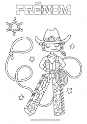 Coloriage à personnaliser USA Cow-boy Pays Far West