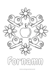 Gratis färgläggning Blommor Mandala Vår Fjäril Marguerite Mellannivå färgläggningar Insekter