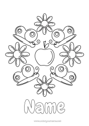 Free colouring Flowers Mandala Spring Butterfly Daisy Intermediate colouring sheets Insects