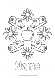 Free drawing Flowers Mandala Spring Butterfly Daisy Intermediate coloring pages Insects