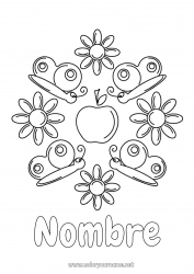 Colorear gratis Flores Mandala Primavera Mariposa Margarita Dibujos intermedios para colorear Insectos