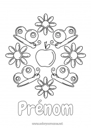 Dessin gratuit Fleurs Mandala Printemps Papillon Marguerite Coloriages intermédiaires Insectes