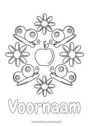 Gratis tekening Bloemen Mandala Lente Vlinder Madeliefje Intermediaire kleurplaten Insecten