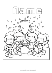 Free colouring Football Sport Cup, trophy, medal Team sports Competitions and awards Footballer
