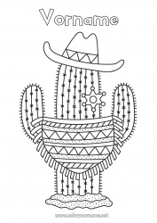 Malvorlage anpassen USA Kaktus Mexiko Land Wildwest