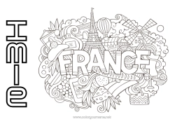 Kolorowanka za darmo Geografia Francja Symbole Kraj 14 lipca