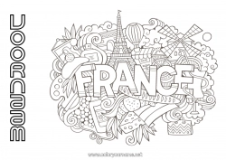 Gratis tekening Geografie Frankrijk Symbolen Land 14 juli