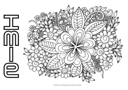 Kolorowanka za darmo Kwiaty Spokojny i zen Mandala