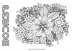 Coloriage gratuit Fleurs Calme et zen Mandala