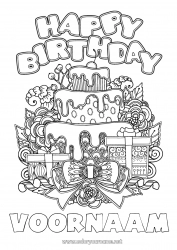 Gratis tekening Taart Verjaardag Mandala