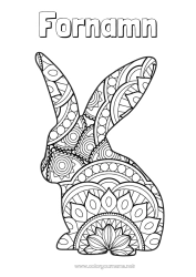 Gratis färgläggning Lugn och zen Mandala Kanin Djur Skogens djur