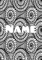 Free colouring Calm and zen Art Mandala Decorated name Zentangle