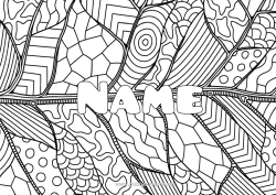 Free colouring Calm and zen Art Decorated name