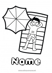 Free coloring Beach Easy coloring pages Parasol, Beach umbrella