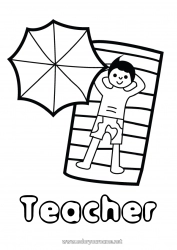 Child coloring page Beach Easy coloring pages Parasol, Beach umbrella