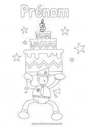 Coloriage gratuit Gâteau Anniversaire Police Coloriages intermédiaires Age fêté personnalisable Métiers de la Sécurité