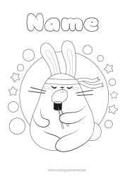 Free colouring Cute Food Rabbit Animal Easy colouring pages Sushi Forest animals Ninja